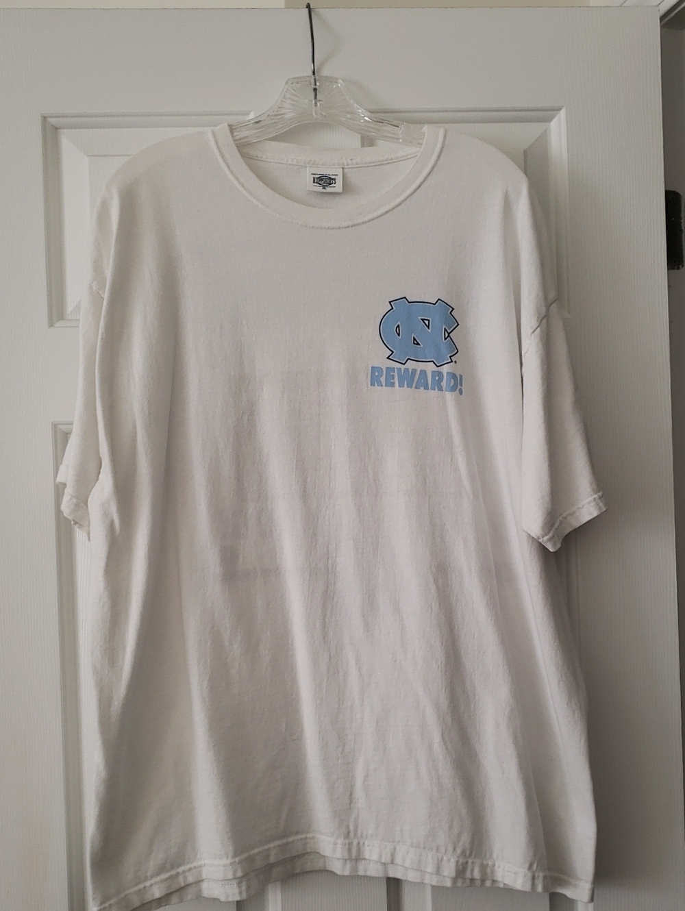Carolina Tarheel White Men's Short-Sleeve T-Shirt with Light Blue Logo